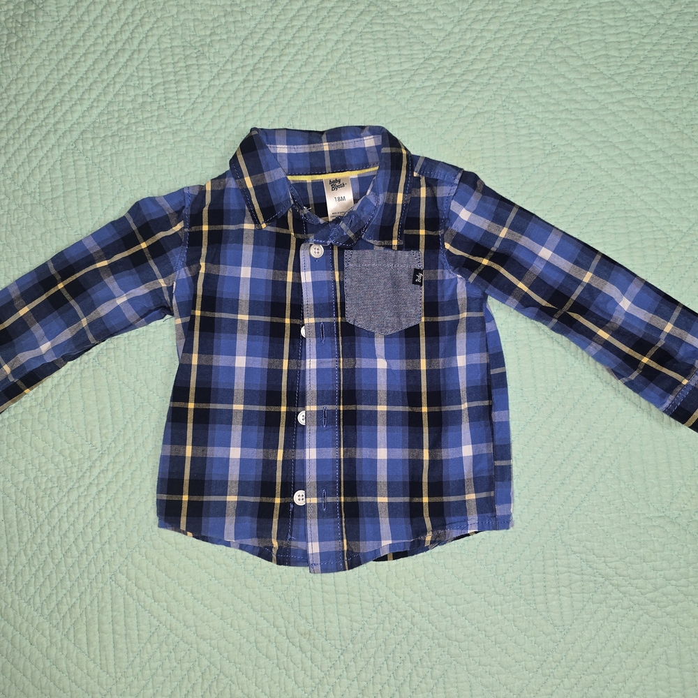 Kids Blue Plaid Button-Down Shirt